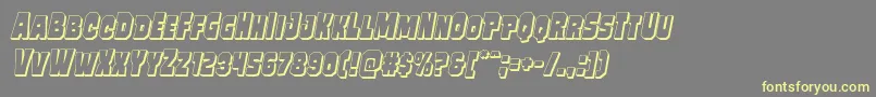 フォントMindlessbrute3Dital – 黄色のフォント、灰色の背景