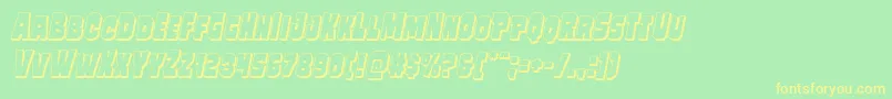 Mindlessbrute3Dital Font – Yellow Fonts on Green Background