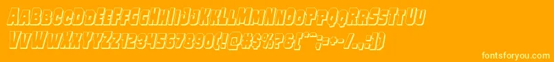 Шрифт Mindlessbrute3Dital – жёлтые шрифты на оранжевом фоне