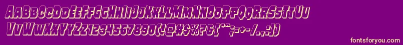 フォントMindlessbrute3Dital – 紫の背景に黄色のフォント