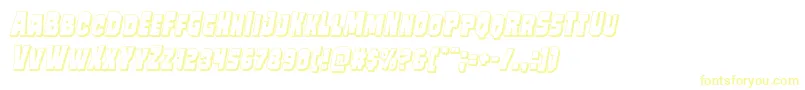 Mindlessbrute3Dital-fontti – keltaiset fontit valkoisella taustalla