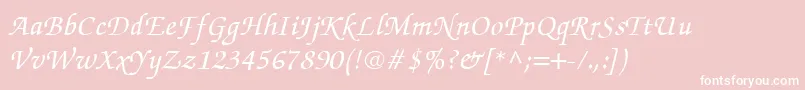 ItcZapfChanceryCeMediumItalic Font – White Fonts on Pink Background