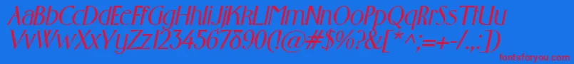GabrielBolditalic Font – Red Fonts on Blue Background
