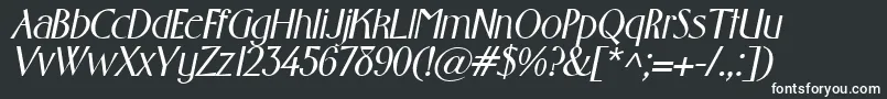Шрифт GabrielBolditalic – белые шрифты на чёрном фоне