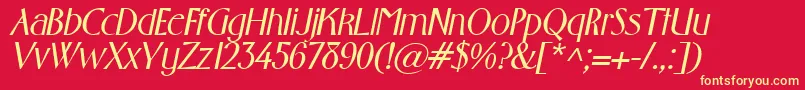 GabrielBolditalic Font – Yellow Fonts on Red Background