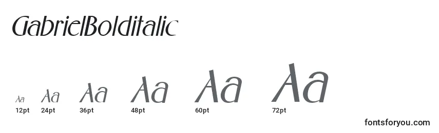 GabrielBolditalic Font Sizes