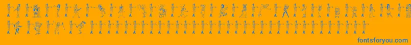 26woman-fontti – siniset fontit oranssilla taustalla