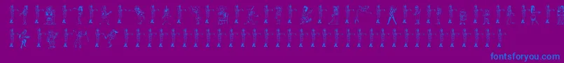 26woman Font – Blue Fonts on Purple Background