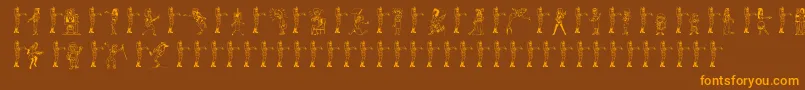 26woman Font – Orange Fonts on Brown Background