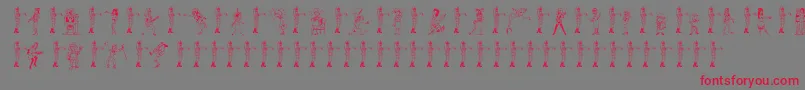 26woman Font – Red Fonts on Gray Background