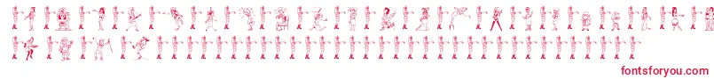 26woman Font – Red Fonts on White Background