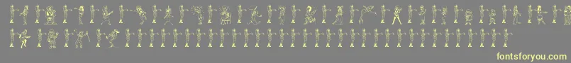 26woman Font – Yellow Fonts on Gray Background