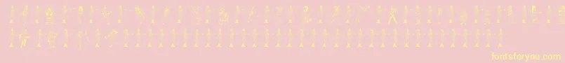 26woman Font – Yellow Fonts on Pink Background