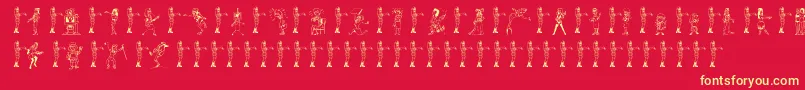 26woman Font – Yellow Fonts on Red Background