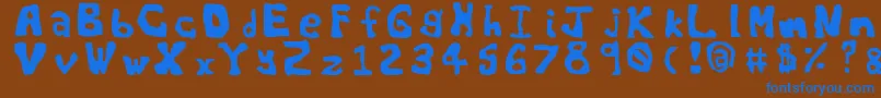 フォントWorldsworstfont – 茶色の背景に青い文字