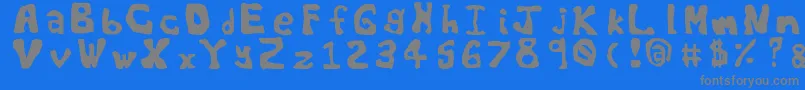 Fonte Worldsworstfont – fontes cinzas em um fundo azul