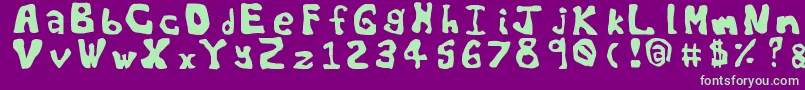 Worldsworstfont Font – Green Fonts on Purple Background