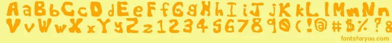 Police Worldsworstfont – polices orange sur fond jaune