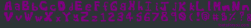 Fonte Worldsworstfont – fontes roxas em um fundo preto