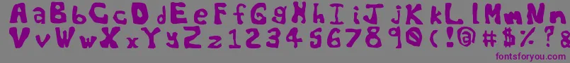 Worldsworstfont-fontti – violetit fontit harmaalla taustalla