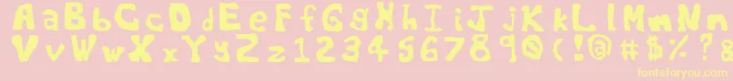 Worldsworstfont Font – Yellow Fonts on Pink Background