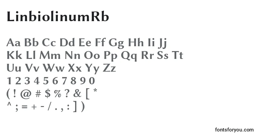 Fuente LinbiolinumRb - alfabeto, números, caracteres especiales