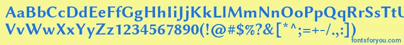 LinbiolinumRb Font – Blue Fonts on Yellow Background