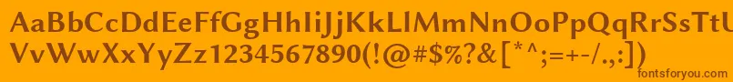 LinbiolinumRb-fontti – ruskeat fontit oranssilla taustalla
