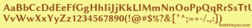 LinbiolinumRb Font – Brown Fonts on Yellow Background
