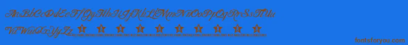 BlancchateauRegular Font – Brown Fonts on Blue Background