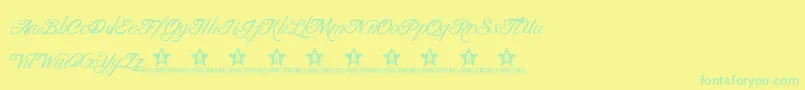 BlancchateauRegular Font – Green Fonts on Yellow Background