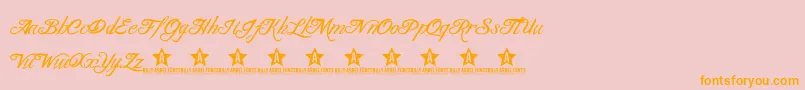 BlancchateauRegular Font – Orange Fonts on Pink Background