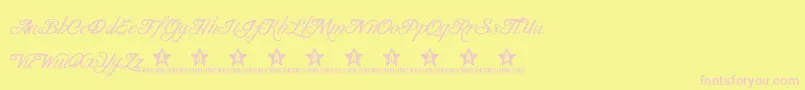 BlancchateauRegular Font – Pink Fonts on Yellow Background