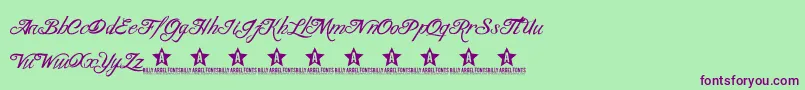 BlancchateauRegular Font – Purple Fonts on Green Background