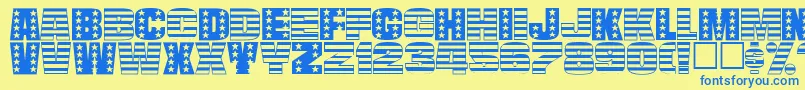 StarsandstripesPlainRegular Font – Blue Fonts on Yellow Background