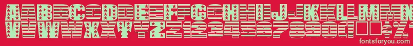 StarsandstripesPlainRegular Font – Green Fonts on Red Background