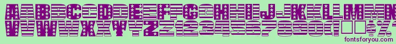 StarsandstripesPlainRegular Font – Purple Fonts on Green Background