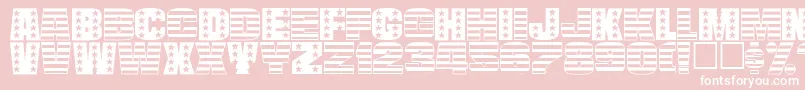 StarsandstripesPlainRegular-Schriftart – Weiße Schriften auf rosa Hintergrund