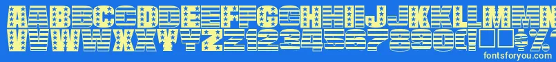 StarsandstripesPlainRegular Font – Yellow Fonts on Blue Background