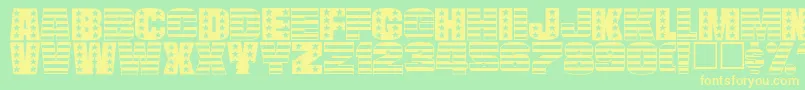 StarsandstripesPlainRegular Font – Yellow Fonts on Green Background