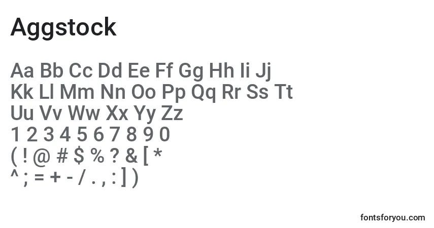 A fonte Aggstock – alfabeto, números, caracteres especiais