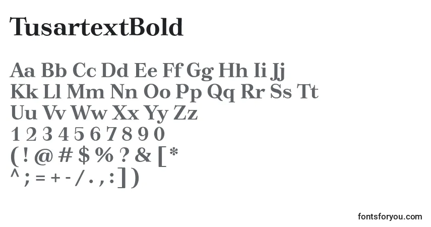 Schriftart TusartextBold – Alphabet, Zahlen, spezielle Symbole