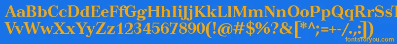 TusartextBold Font – Orange Fonts on Blue Background