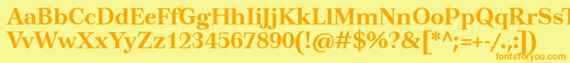 TusartextBold Font – Orange Fonts on Yellow Background