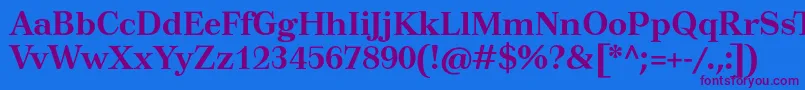 TusartextBold Font – Purple Fonts on Blue Background