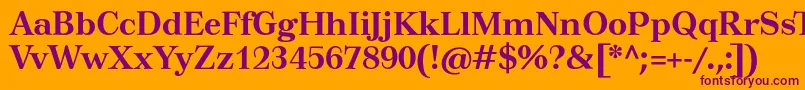 TusartextBold Font – Purple Fonts on Orange Background