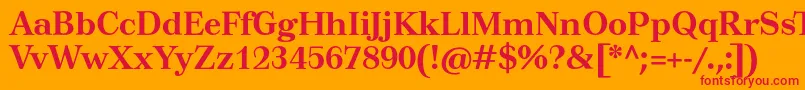 TusartextBold Font – Red Fonts on Orange Background