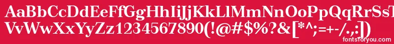 フォントTusartextBold – 赤い背景に白い文字