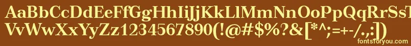 Шрифт TusartextBold – жёлтые шрифты на коричневом фоне