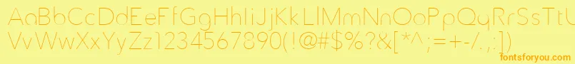 TrueTypola-Schriftart – Orangefarbene Schriften auf gelbem Hintergrund